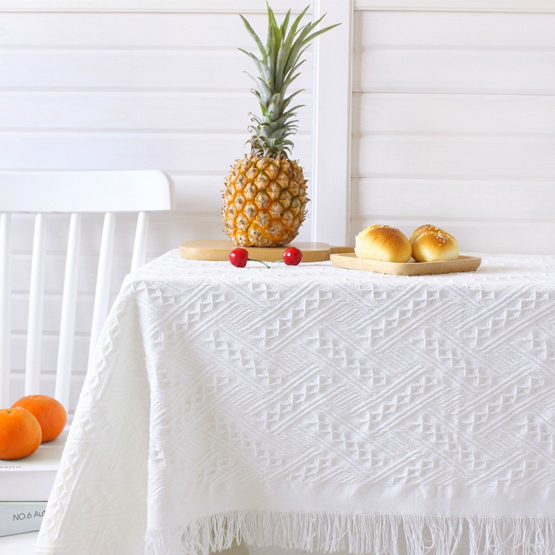 Tablecloth Style White Thick Versatile Dormitory Dressing Table Dustproof Photography Background Cloth Picnic Dessert Table Mat
