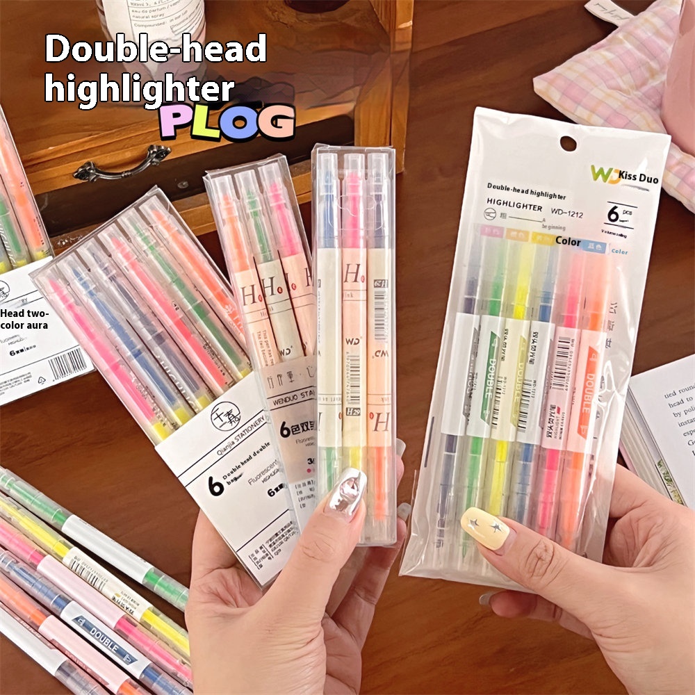 Internet Celebrity Candy Color Double-headed Fluorescent Pen Students Use Markers To Mark Key Points And Take Notes Portable Color Markers