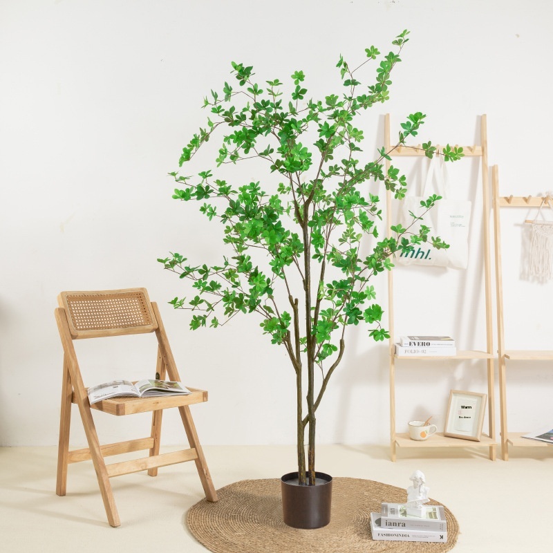 Simulation Japanese Bell Tree Potted Indoor Large Floor-standing Green Plant Decoration Homestay Window Fake Tree Horse Drunken Tree