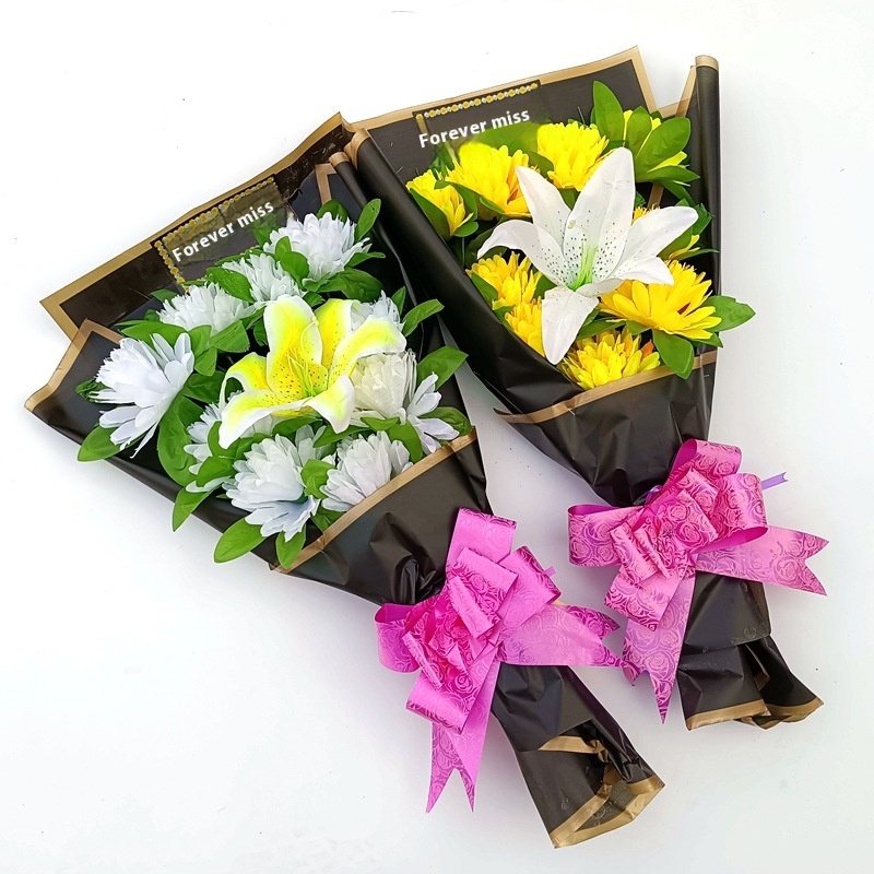 Tomb Sweeping Flowers For Qingming Festival,Simulated Bouquets,Holding Plastic Artificial Flowers,Cemetery Flowers,Sacrificial Supplies Flowers