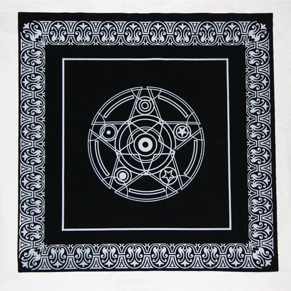 Tarot Card Special Black Tablecloth Non-woven Fabric Tablecloth49*49cm