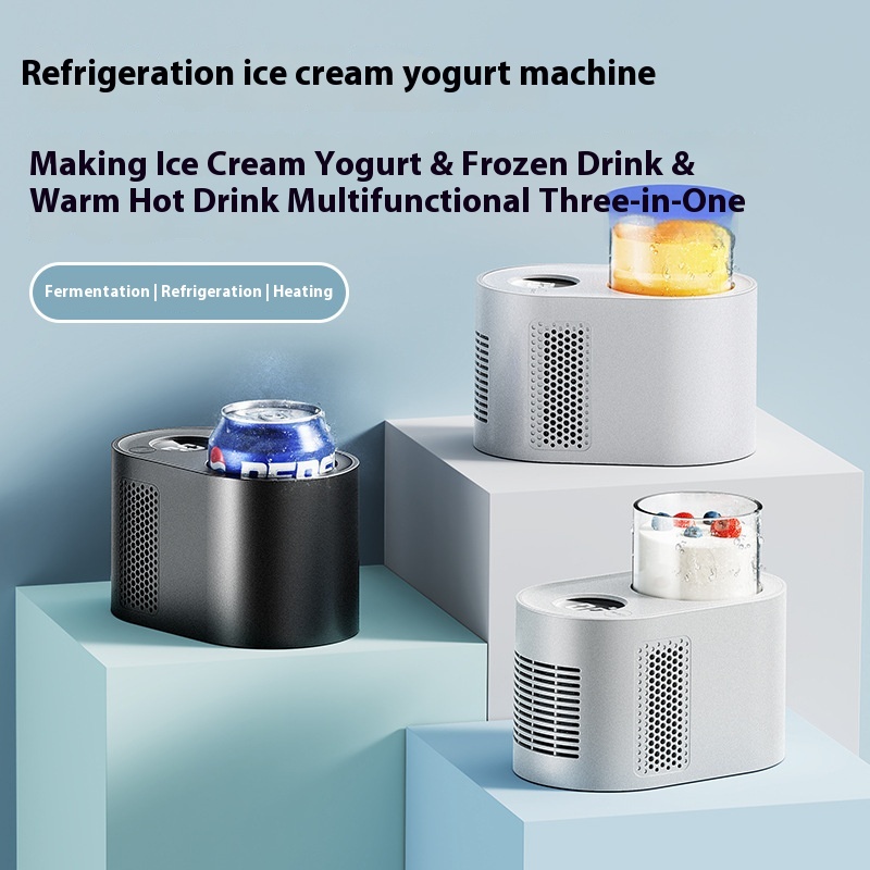 Automatic Home Use Glass Inner Barrel Yogurt Maker Ice Cream Freezer Cooling Refrigeration Fermentation Acid 500mL Below Capacity