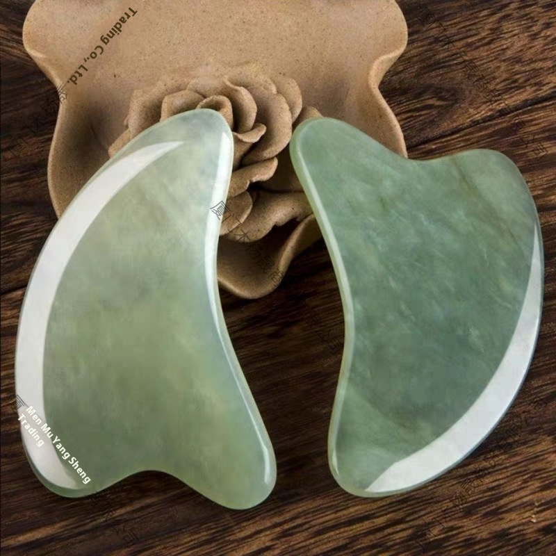 Natural Jade Whole Body Back Face Neck Shoulder Face Universal Horn Scraping Plate Hospital Expert Essential Oil