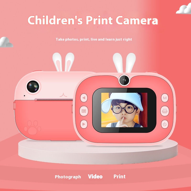 Hot-selling Polaroid Children's Printing Camera, Digital Toy That Can Take Pictures, High-definition S L R Dual-lens Camera
