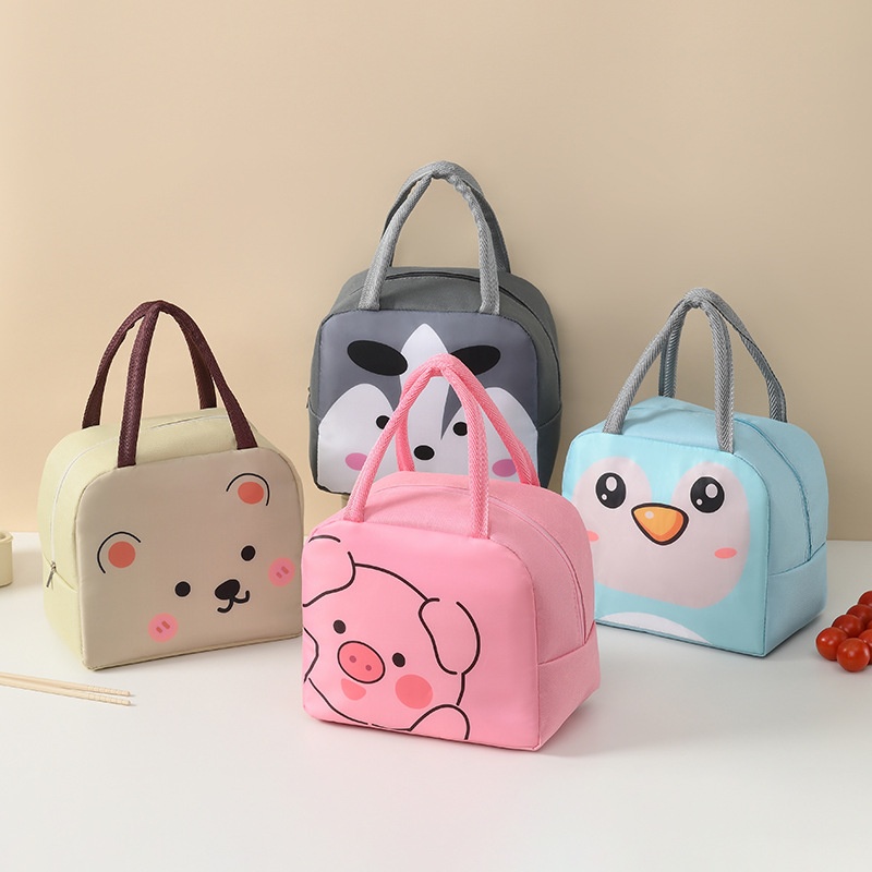 Cartoon Lunch Box Bag For Office Workers,Featuringulation,Large Capacity,And Portable With Ice Pack,Suitable For Carrying Refrigerated Lunch Boxes