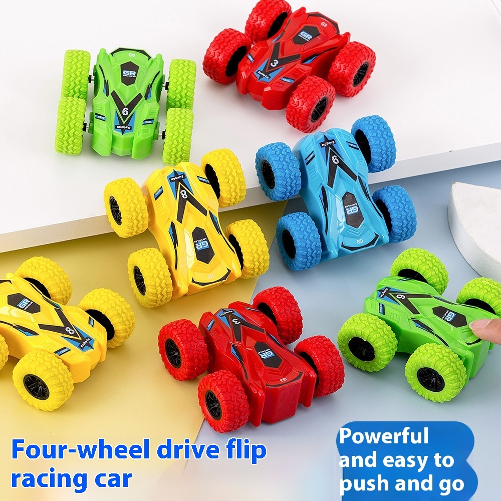 Children's Four-wheel Drive Inertia Car Double-sided Graffiti Off-road Vehicle Simulation Racing Boy Gift Stunt Model Anti-fall Toy