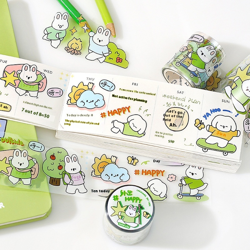 Lover Of Letters P E T Tape Xin Youth Illustrated Book Series Cartoon Cute Animals D I Y Materials Handbook Collage