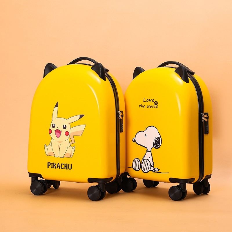 18-Inch Children's Luggage-Durable Carry-On Suitcase With Spinner Wheels,Cartoon Design,Lockable Trolley Case