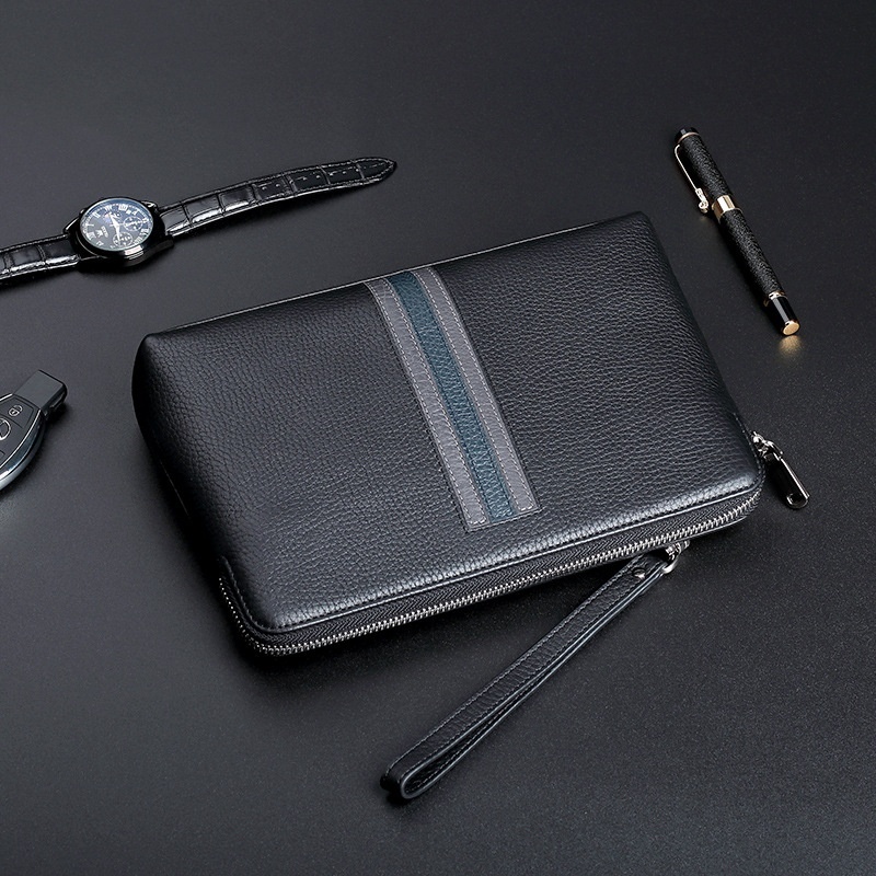 Men's Genuine Leather Large Capacity Clutch Bag Fashionable Men's Envelope Bag First Layer Cowhide Casual Men's Bag