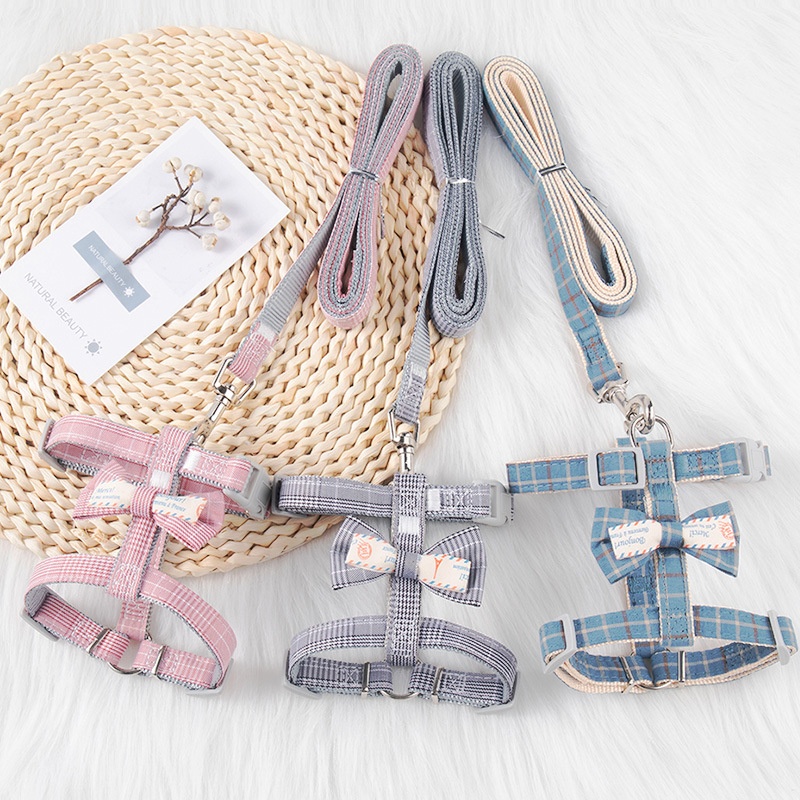 Pet Cat I-shaped Morandi Traction Rope Small Harness Vest Style Universal Non-retractable