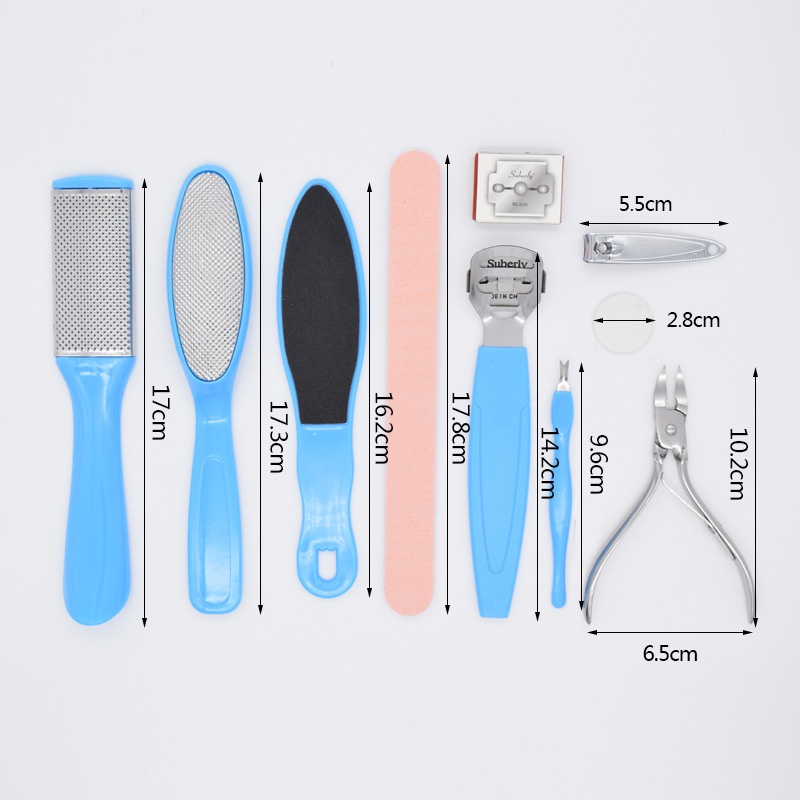 Weixinmei Supplies Dropshipping Home Foot Care Tools Stainless Steel10-piece Pedicure Set