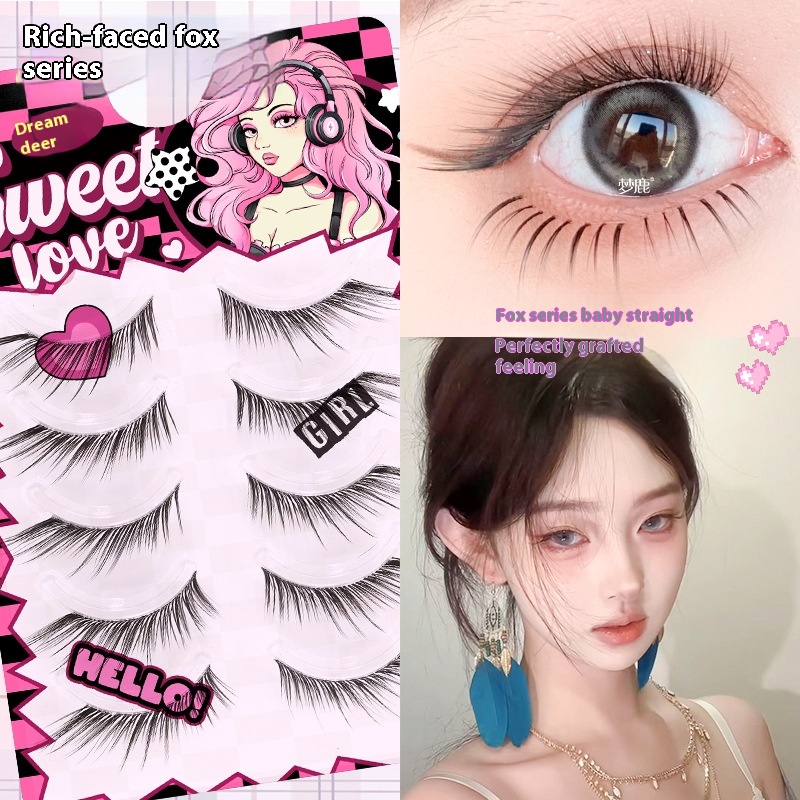 Dream Deer Strong Yan Fox Light European And American Mixed-race Deviruchi Baby Straight Thick Simulation Curled Whole False Eyelashes