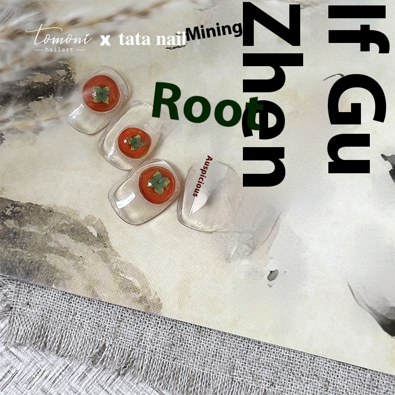 Tomoni Brand Tata Cooperation Jelly Nail Stickers Japanese Cute Nail Stickers Persimmon Ruyi TA281