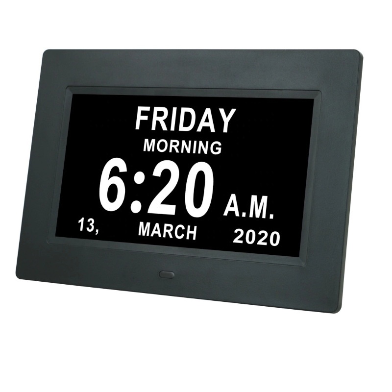 7 Inch Digital Clock Digital Photo Frame Large Font Calendar Clock IPSScreen High Definition Digital Clock