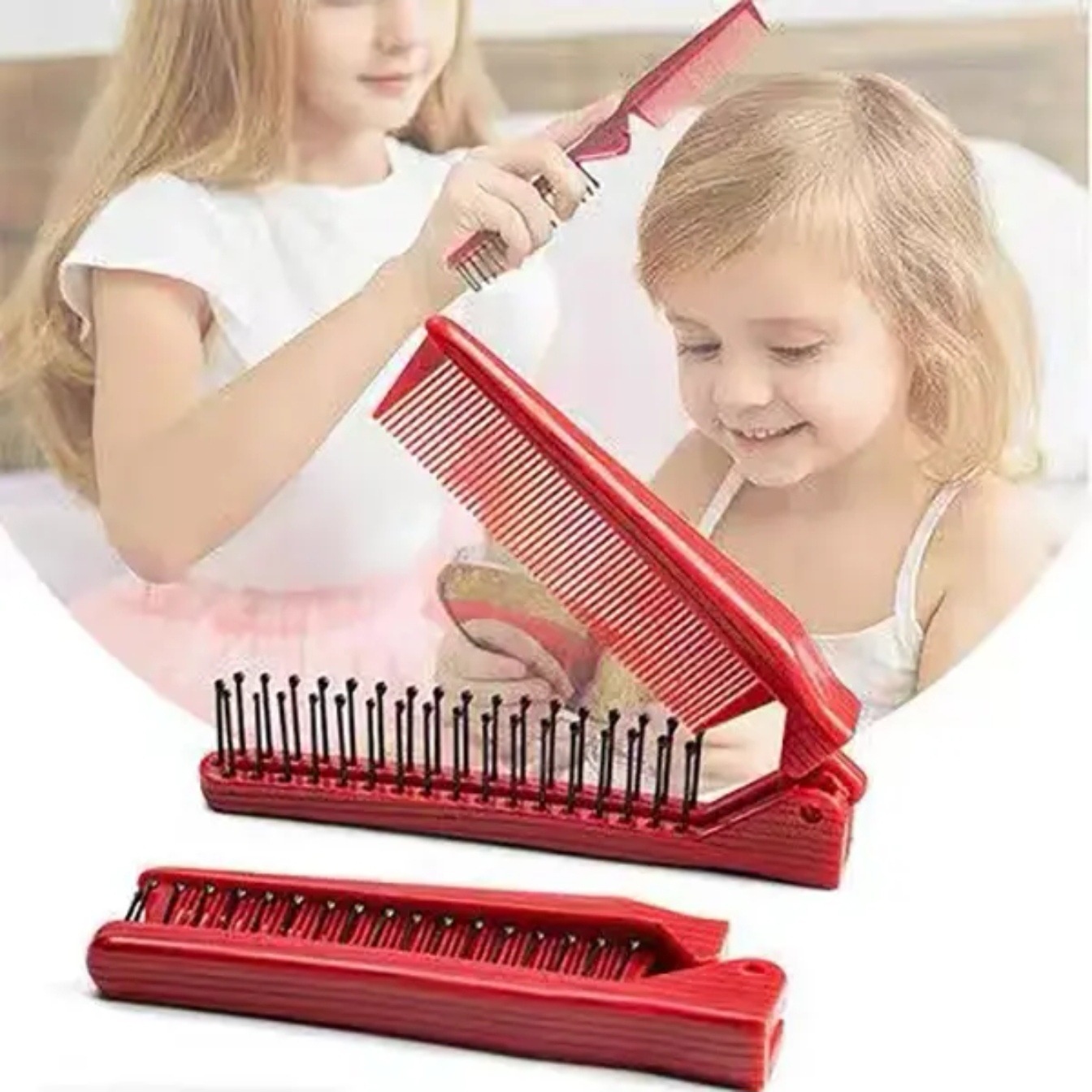 2-pack Portable Folding Comb Hair Salon Styling Hair Comb Children's Hair Comb Travel Compact Massage Comb