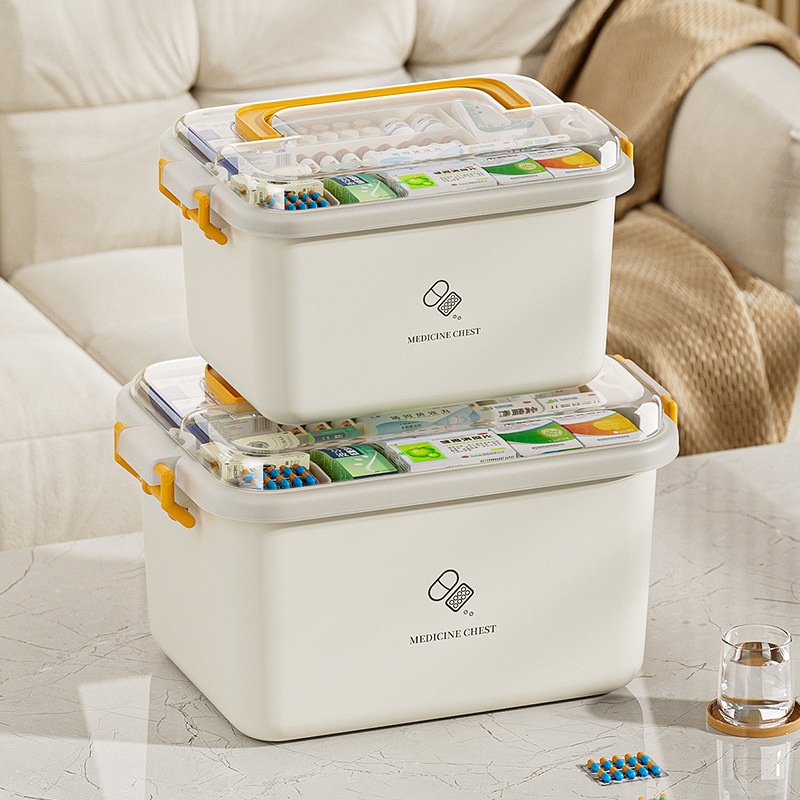 Large Capacity Household Medicine Box Medicine Storage Box Multi-layer First Aid Box Portable Small Medicine Box Household Portable Medicine Box
