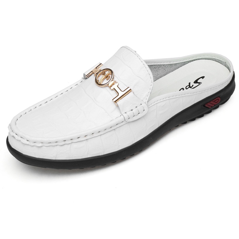 Simple And Comfortable Men's Leather Slippers Korean Styley Sandals Men British Retro S