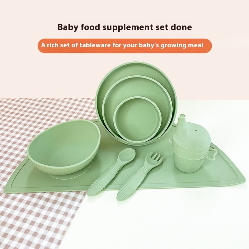 One-piece Baby Food Tableware Baby Special Suction Cup Bowl Spoon Fork Children's Food Grade Dining Set