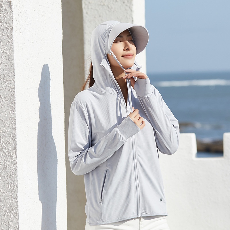 Original Yarn Sun Protection Clothing For Women With Large Brim,Summer Anti-ultraviolet Breathable Ice Silk Thin Fishing Sun Protection Clothing Jacket For Men