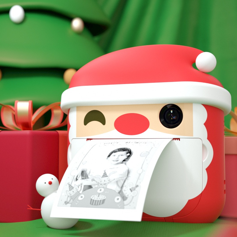 Christmastant Print Camera For Kids, Cartoon Mini Camera, Perfect Christmas Gift