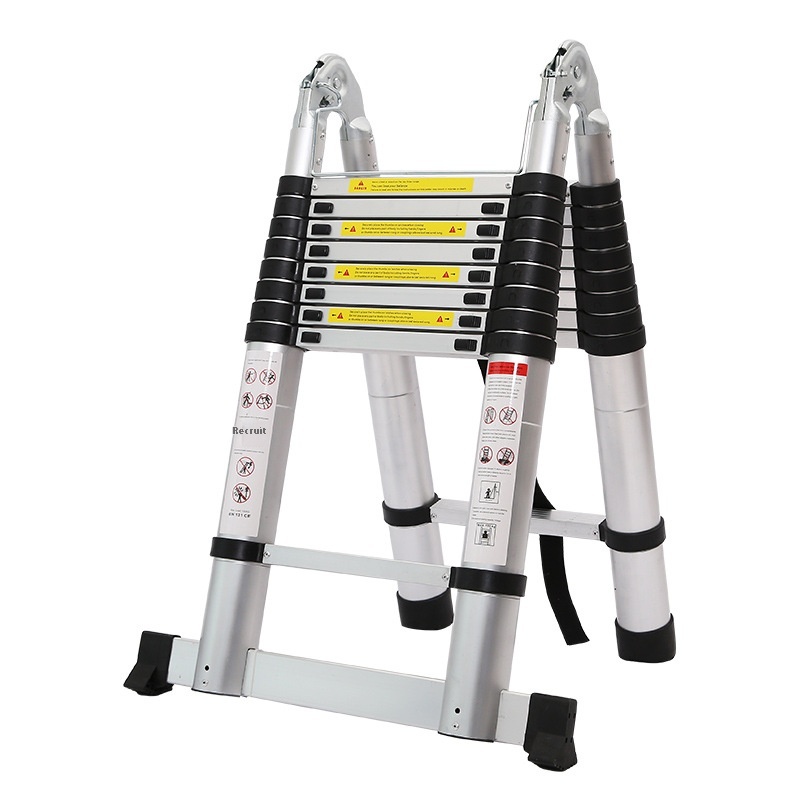 Herringbone Ladder Telescopic Ladder Portable Lifting Ladder Multifunctional Ladder Household Ladder Thickened Aluminum Alloy Folding Ladder