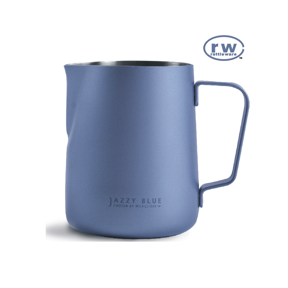 RWLimited Edition Jazz Blue Flower Pot Rattleware Stainless Steel Coffee Flower Cup Milk Pot Milk Foam Cup