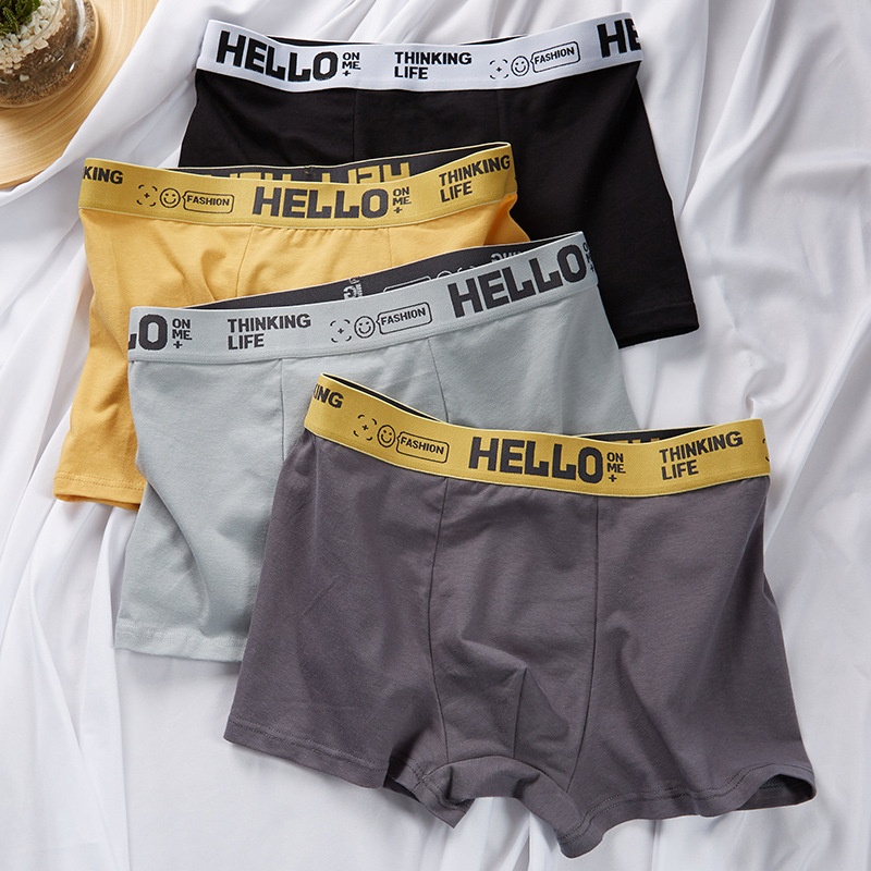 Men's Underwear SXinjiang Cotton Boxer Briefs Breathable Boxer Briefs Pure Cotton Sports Solid Color Cotton Pants Head