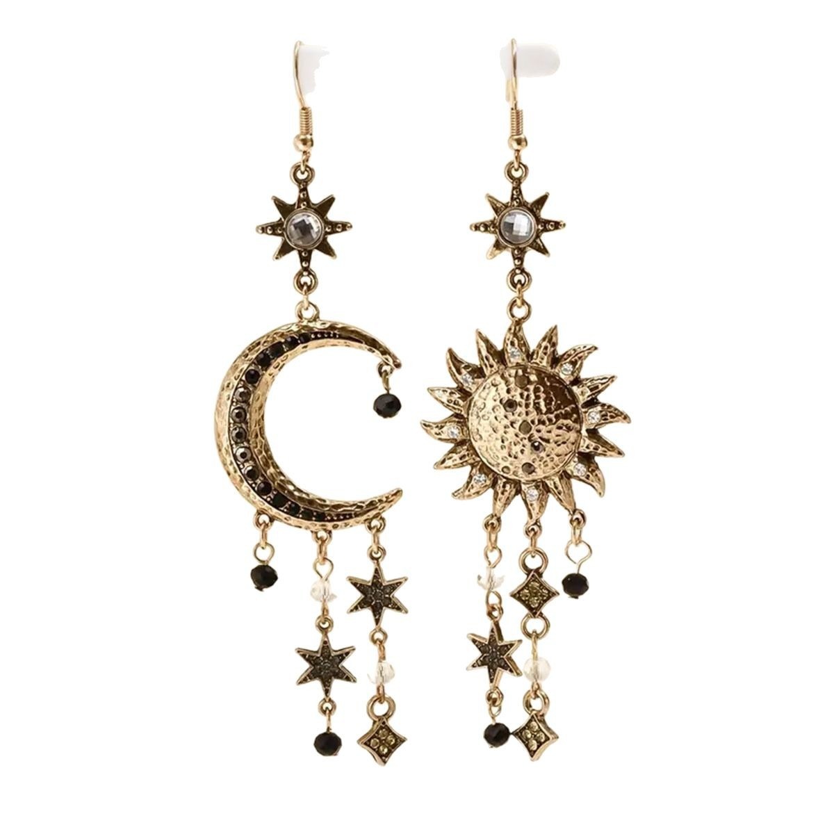 European And American Fashion Exaggerated Long Sun Moon Vintage Star Moon Earrings Women Earrings