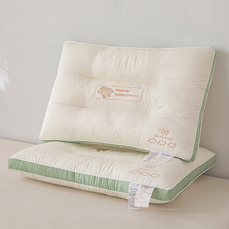 Quilted Camel Hair Protein Pillow Core Single Pillow To Protect The Cervical Vertebrae And Help Deep Sleep For Adults