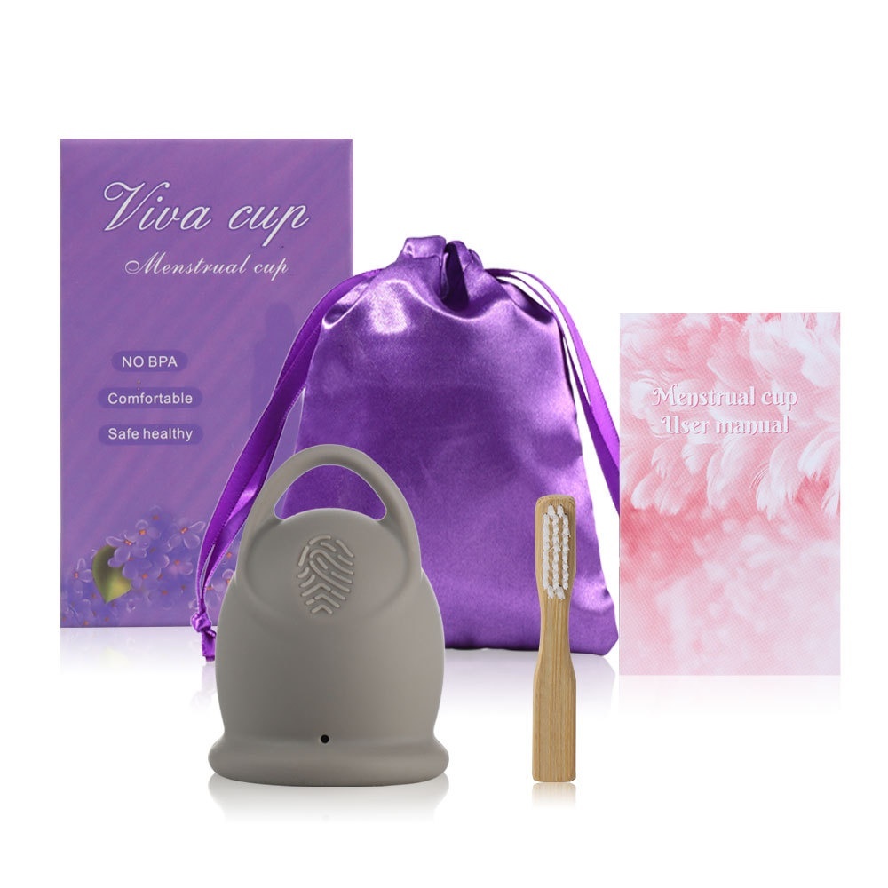Silicone Pull Ring Menstrual Cup Replaces Sanitary Napk And Tampons During Menstruation,Leak-proof Menstrual Cup Cleaning Brush
