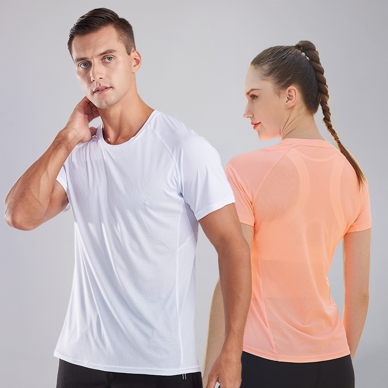 Summer Sports Splicing Quick-drying Clothes For Men And Women,Round Neck Outdoor Training Running Fitness Short-sleeved T-shirt