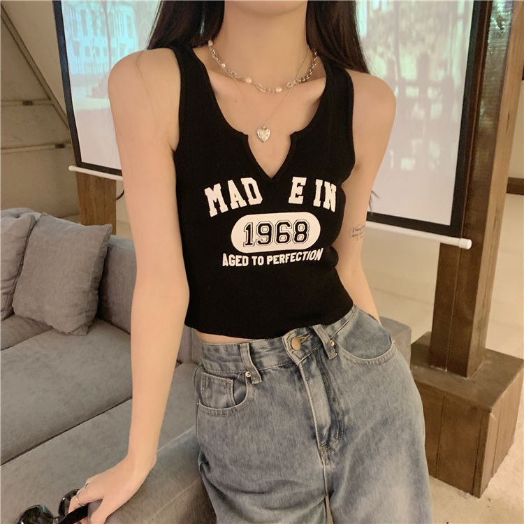 Style Bra-free All-match Printed Vest With Chest Padsy V-neck Careful Chest Wrap Female Tube Top Beautiful Back