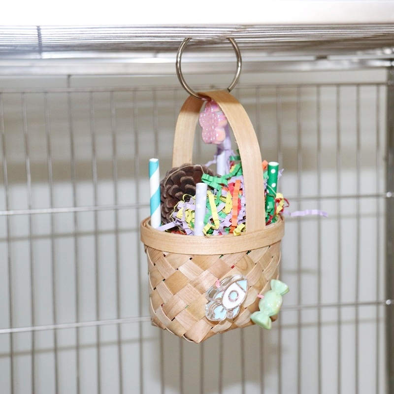 Parrot Toys Color Paper Chewing Fruit Bird Cage Accessories Paper Tube Bird Toys