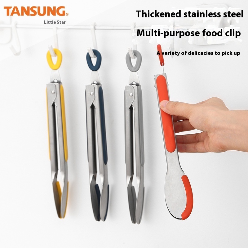 Silicone Food Clip Food Clip9 Inch Steak Clip BBQClip Bread Clip Heatulation Stainless Steel Clip Barbecue Clip