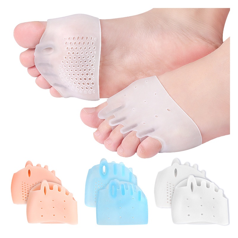 Five-hole Honeycomb Front Pad Hallux Valgus Big Toe Bone Overlap Shock Absorption Female Split Toe Toe Toe Sleeve Five-hole Fixed