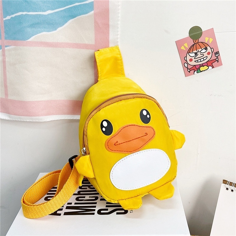 Children's Bagsy Cartoon Duck Messenger Bag Kindergarten Baby Shoulder Bag Travel Coin Purse