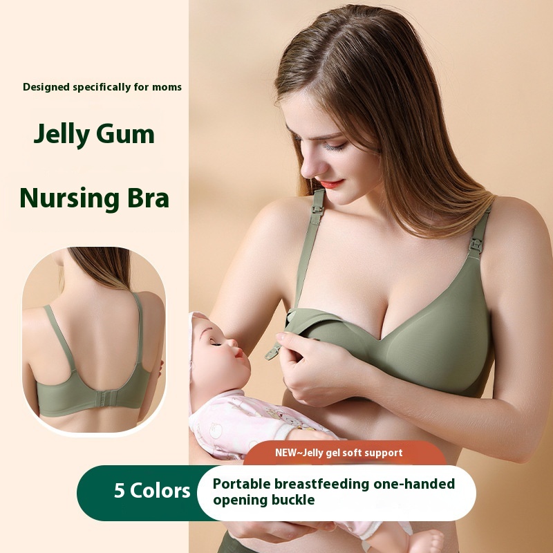 Breastfeeding Bra Pregnant Women's Underwear Comfortable Gathering Anti-sagging Parammary Breasts Upper Buckle Thin Breastfeeding Bra