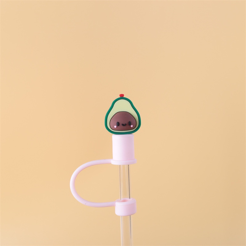 Light Pink Large Size Silicone Straw Cover For Dolls8mm10mm12mm Cartoon Cute Student Boys And Girls