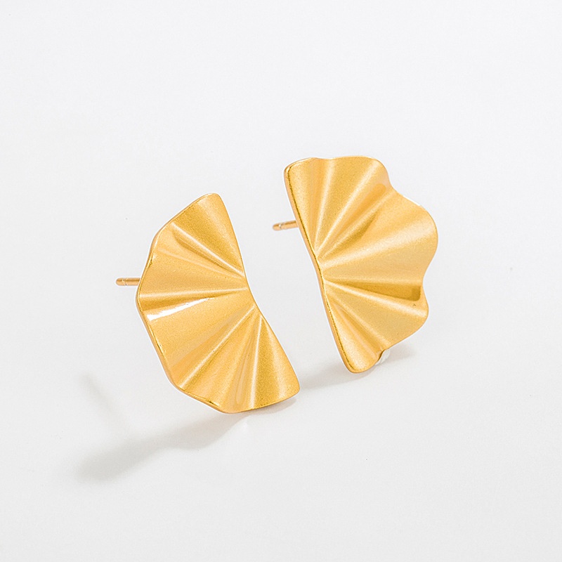 Nordic Retro Minimalist Style Three-dimensional Fan-shaped Earrings S925 Sterling Silver Niche Fashion Light Luxury Temperament Earrings For Women