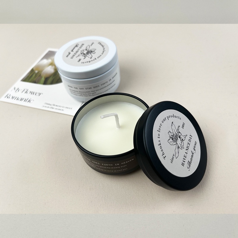 风大豆蜡马口铁罐铁盒香薰蜡烛卧室耐燃无烟生日结婚伴手礼物 - 4