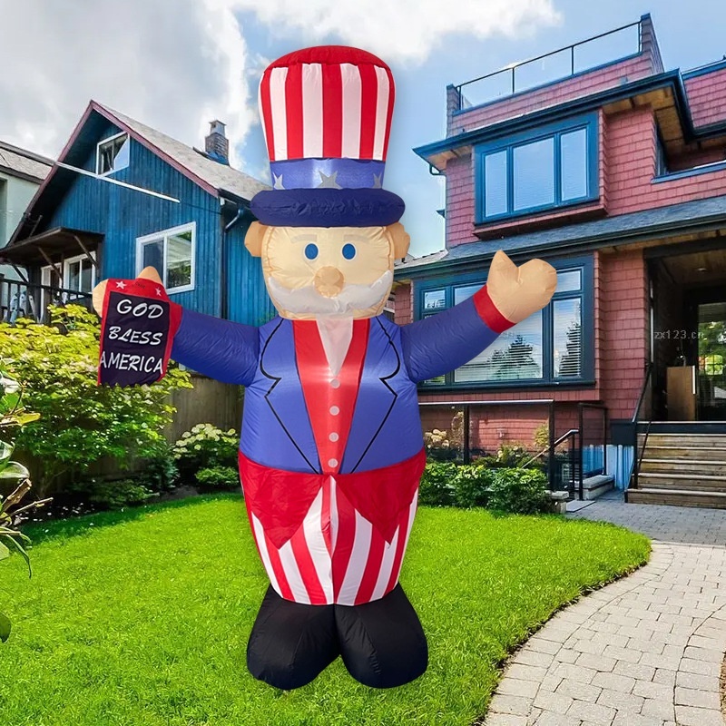 Independence Day Inflatable Glowing1.8m Uncle Sam Indoor And Outdoor Decoration