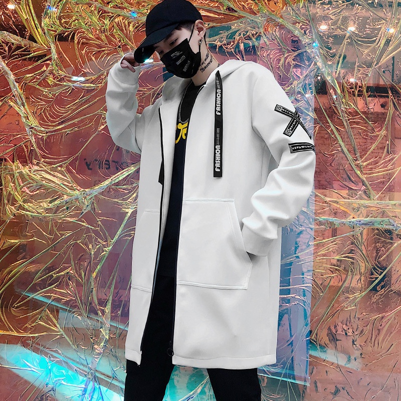 Men's Clothing Japanese Fashion Brand Autumn And Winter Large Size Men's Jacket Coat Mid-length Hooded Windbreaker - 3