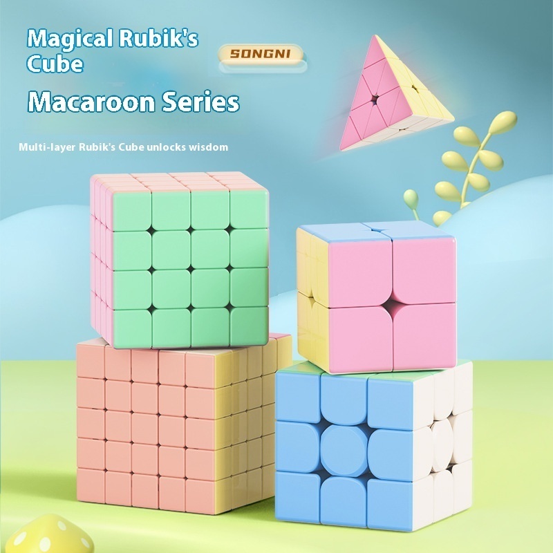 Rubik's Cube Macaron Color Pyramid Children's Early Education Learning Educational Toys Development Intelligence Hands-on Brain