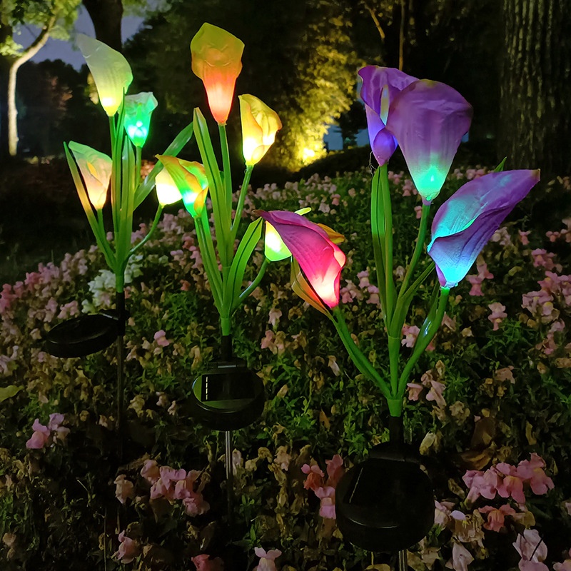 Outdoor Courtyard Garden Decoration Simulation Flower Lamp LEDGround Plug Lawn Lamp