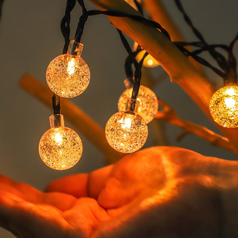 Customizable Solar L E D Water Drop Holiday Decoration Outdoor Colored Lights Ball Light String Garden Waterproof Lights - 3
