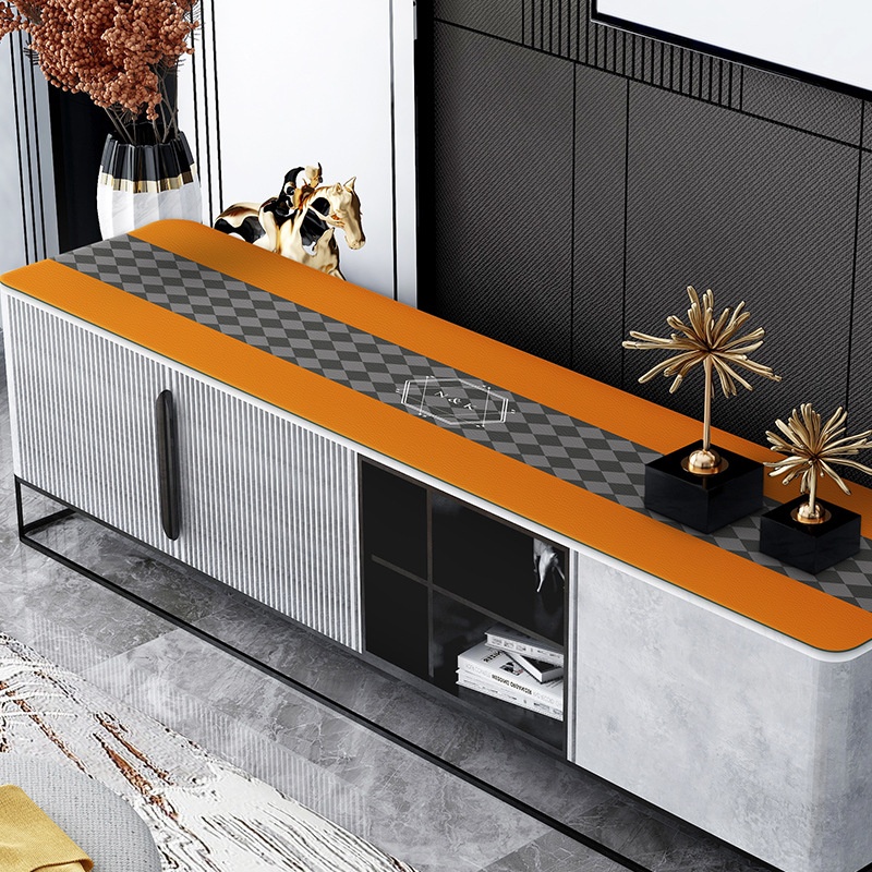 Light Luxury Mid-to-high-end Leather Tablecloth Oil-proof,Anti-fouling And Anti-scalding TVCabinet Mat PVCEasy-to-clean Leather Table Mat