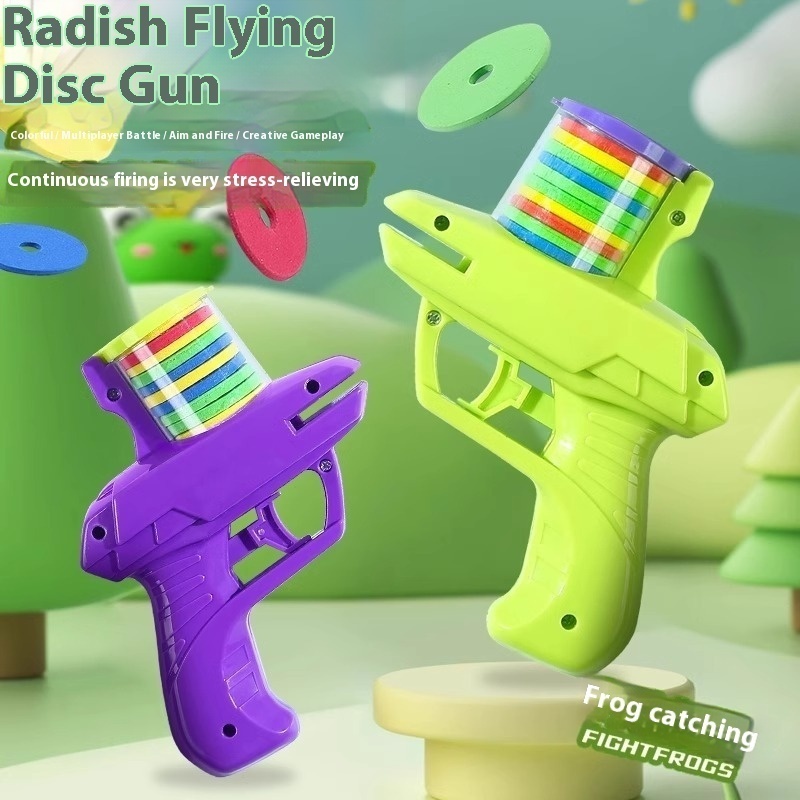 Children's Soft Bullet Gun Toy Turnip Gun Frisbee Flying Saucer Burst Ejection Pistol Soft Bullet Toy Gun Boys And Girls Puzzle