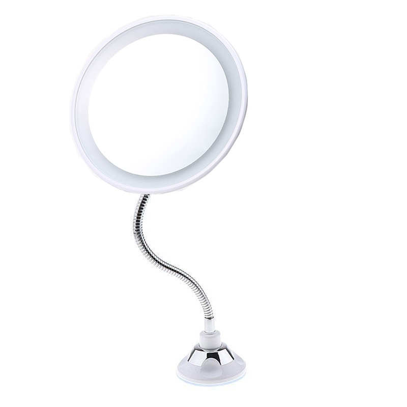 10x Magnifying Glass Suction Cup Makeup Mirror Vanity L E D Makeup Mirror Round360-degree Rotating Bathroom Mirror