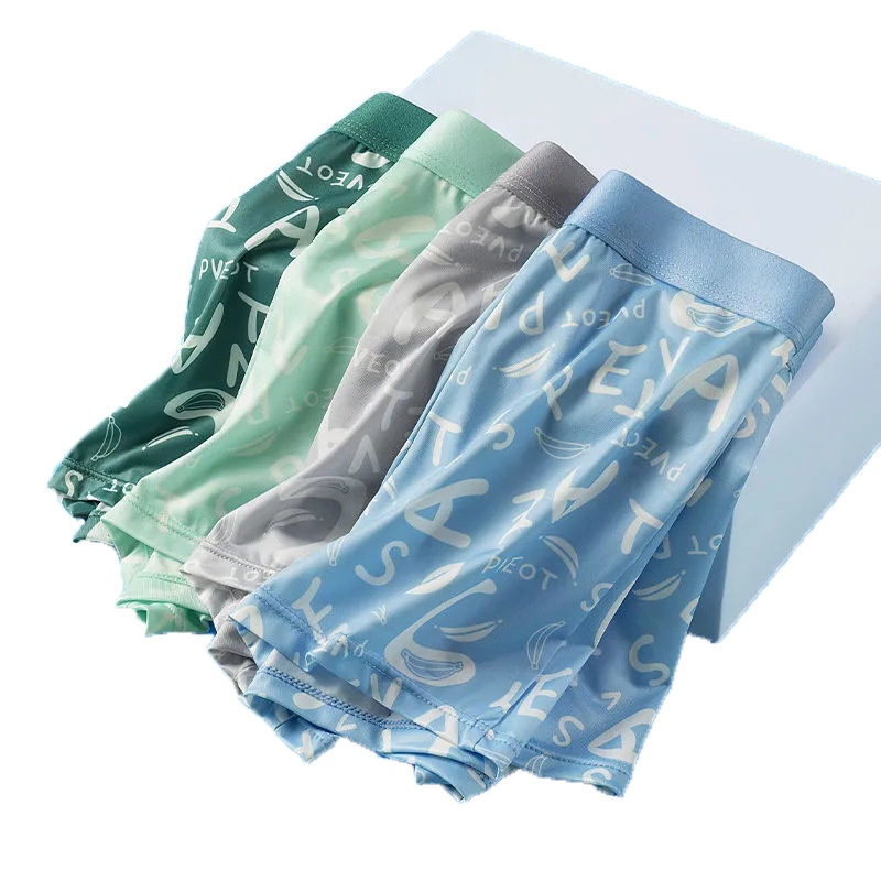 Ice Silk Men's Underwear Summer Boys Cool Printed Underwear Boxers