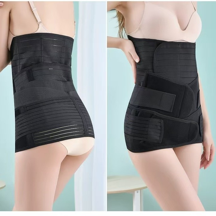 Postpartum Three-piece Set Abdominal Belt Breathable Waist Bundle Reinforcing Abdominal Waist Seal Belt Body Shaping